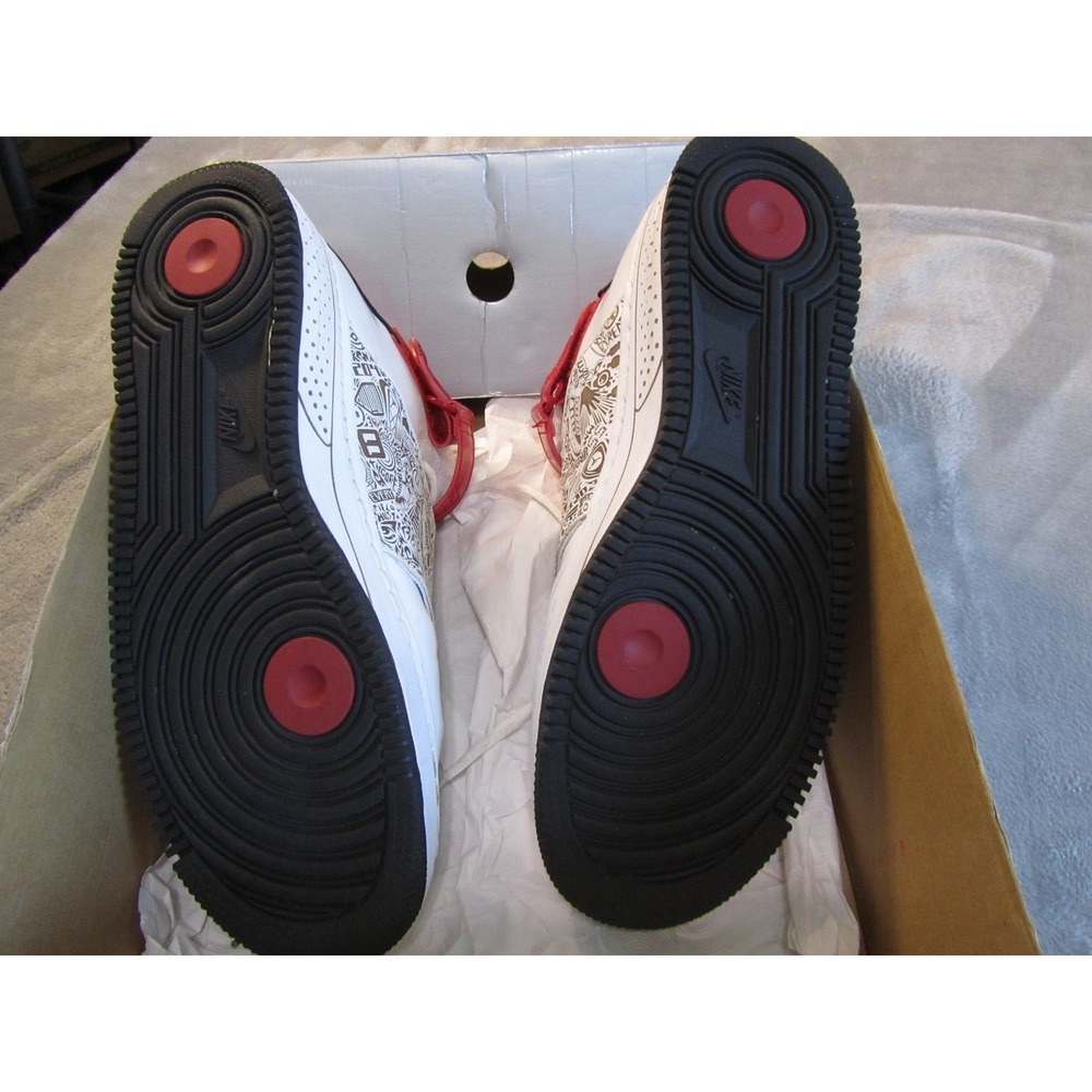 Jordan AJF 20 Fusion White Varsity Red Black Laser Strap 331823-101 Men High Top - Picture 10 of 12